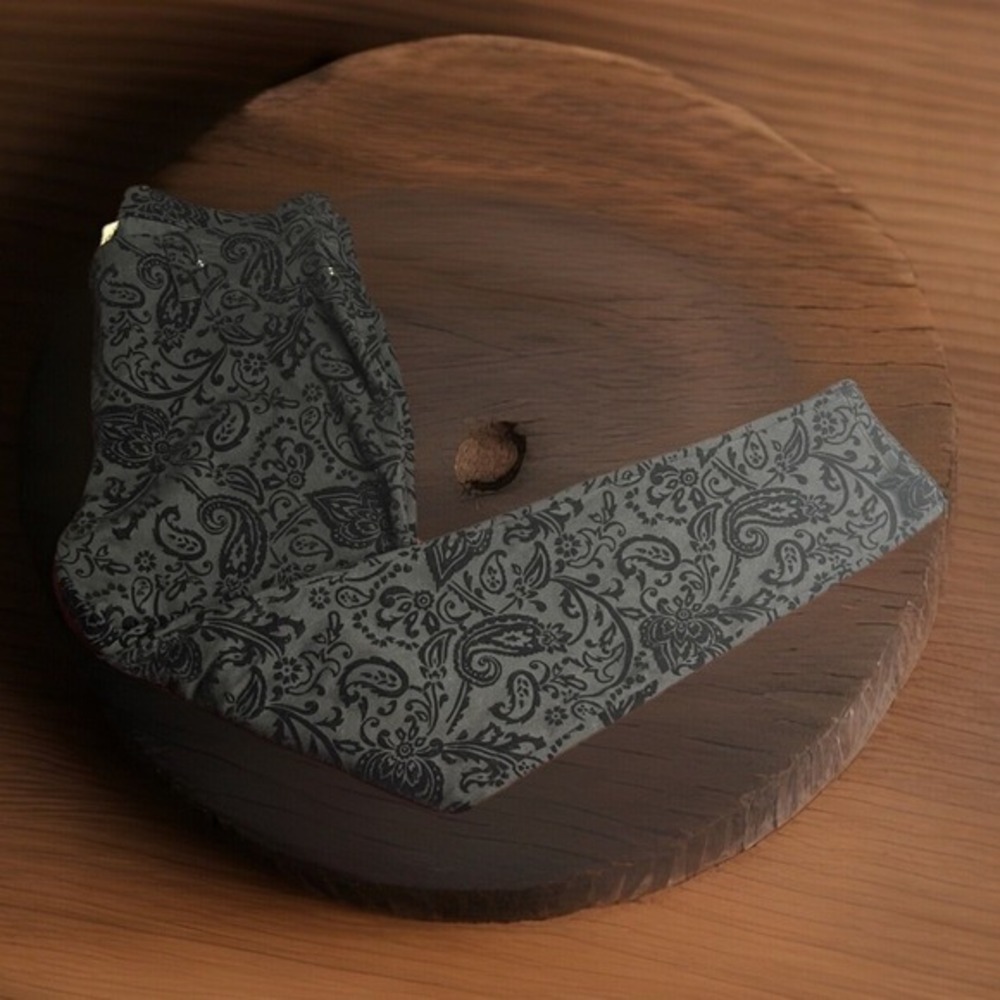 faded glory Black paisley suede women's pants Sz-12/14‎ -L